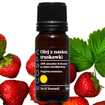 NATURALNY OLEJ Z NASION PESTEK TRUSKAWKI TWARZ CIAŁO WŁOSY 10 ML ECOSPA