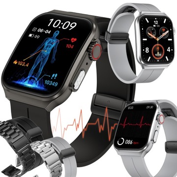 SMARTWATCH MĘSKI KARDIOWATCH EKG GLUKOZA CIŚNIENIE TEMPERATURA ROZMOWY PL