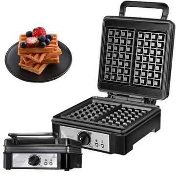 MOCNA DUŻA GOFROWNICA MPM MGO-24 1400W 2 duże chrupiące gofry