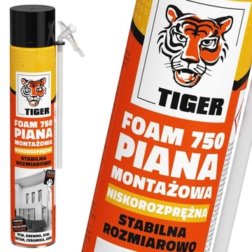 Wydajna Piana montażowa wężykowa Tiger FOAM 750