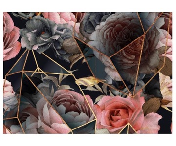 Fototapeta 254x184cm premium ciemne kwiaty róż w s