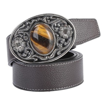 Męski pas biodrowy Western o szerokości 1,5 cala (38 mm), kawowy D