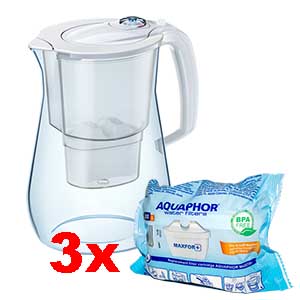 Dzbanek filtrujący Aquaphor Onyx Biały + 3x Maxfor