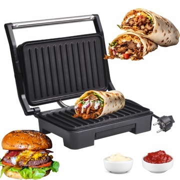 GRILL ELEKTRYCZNY SKŁADANY OPIEKACZ TOSTER KAMILLE