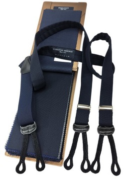 Подтяжки FINE в горошек с пуговицами, ТЕМНО-СИНИЙ ТЕМНО-СИНИЙ ШЕРСТЬ