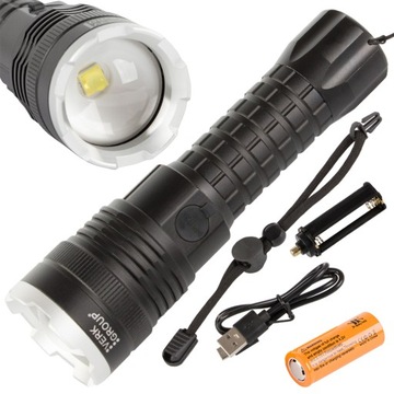 LATARKA WOJSKOWA BAILONG TAKTYCZNA LED CREE XHP90 MOCNA WODOSZCZELNA IPX5
