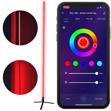 DENVER LAMPA STOJĄCA PODŁOGOWA LED Wi-Fi RGB APKA