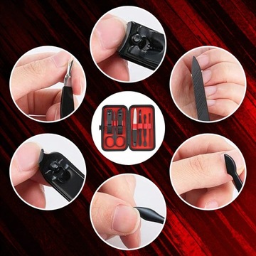 Zestaw do paznokci przybornik do manicure pedicure w etui cążki nożyczki