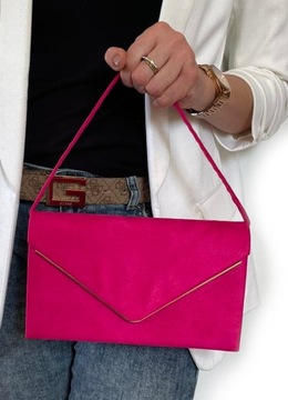 Деловой замшевый клатч FUCHSIA