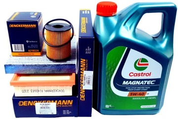 3 FILTRY + 4L OLEJE CASTROL 5W-40 FIAT DOBLO II 1.4 T-JET 120 KM