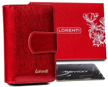 Lorenti damski portfel skórzany pionowy lakier