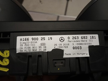 MERCEDES 166 W166 GLE TACHOMETR PŘÍSTROJOVÁ DESKA BUDÍKY A1669002519