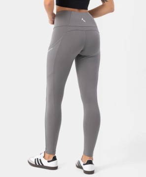 СЕРЫЕ ЛЕГИНСЫ ДЛЯ БЕГА С ВЫСОКОЙ ПОСАДКОЙ CARPATREE - S