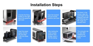 Док-станция Acasis eGPU, 40 Гбит/с, 1 разъем PCIe 3.0 x16 для Thunderbolt, USB4, 650 Вт