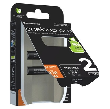 2x BATERIE AKUMULATORKI PANASONIC ENELOOP PRO AAA