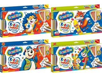 ЦЕНСИЛИ БАМБИНО ТРЕУГОЛЬНЫЕ 24 ЦВЕТА + точилка