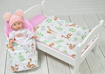 POŚCIEL BECIK DLA LALEK BAWEŁNA PODUSZKA KOŁDERKA KOMPLET DO WÓZKA ŁÓŻECZKA