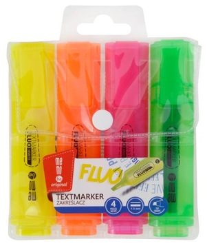 Хайлайтеры MemoBe, неоновые, 4 цвета, в футляре