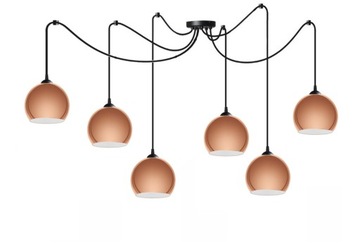 LAMPA WISZĄCA,ŻYRANDOL DO SALONU KULA MIEDŹ 10-200