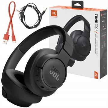 Słuchawki nauszne bezprzewodowe JBL TUNE 720BT Czarne Bluetooth 5.3 USB-C