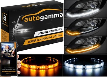 Światła dzienne DRL kierunkowskazy pływające pasek modułowy LED 50 cm 2 szt