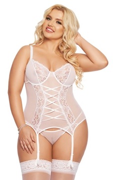 Белый корсет и стринги Brenda SoftLine 1894 XXXL