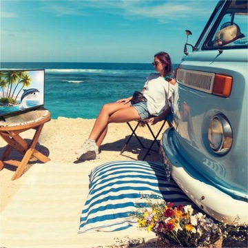 24-дюймовый портативный телевизор HD со светодиодной подсветкой, декодер DVBT2 USB 12 В