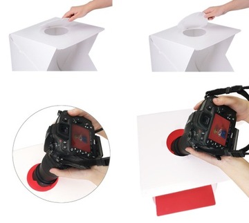 Бестеневая палатка для фотосъемки со светодиодной лампой + фоны