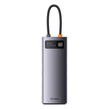 Adapter BASEUS HUB przejściówka 8w1 Typ C na 3x USB3.0 PD HDMI RJ45 SD/TF