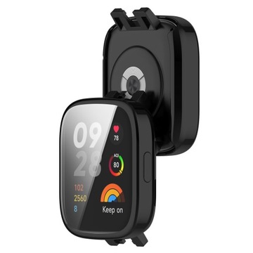 ETUI OBUDOWA 2W1 Z OSŁONĄ NA EKRAN DO XIAOMI REDMI WATCH 3 - CZARNY
