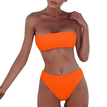 BIKINI BRAZYLIJSKIE DWUCZĘŚCIOWY STRÓJ KĄPIELOWY TOP MAJTKI WYSOKI STAN L