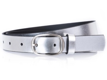 Женский кожаный брючный ремень SILVER | XXL