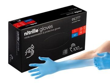 Rękawice RĘKAWICZKI nitrylowe nitrille BLUE L