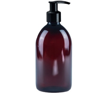 Butelka 500ml z pompką, PET, 28/410, Brązowa