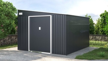 Domek gospodarczy JASPER 279x321cm Cold Grey Stalowy Narzędziowy Szopa