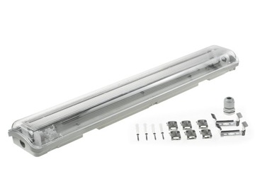 Oprawa Hermetyczna na Świetlówki LED 2x60cm IP65 Lampa Warsztatowa