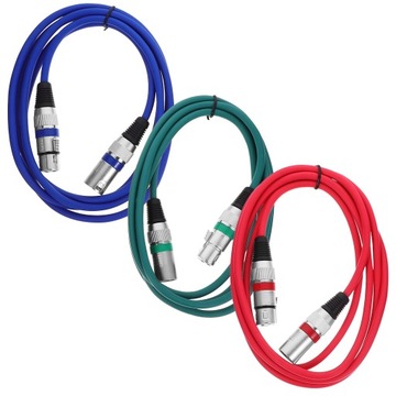3 szt. Kabel XLR męski na XLR żeński mikrofon