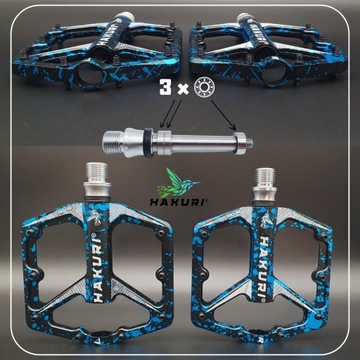 АЛЮМИНИЕВАЯ ПЛАТФОРМА велосипедные ПЕДАЛИ 16 контактов +3 подшипника LIGHT HAKURI