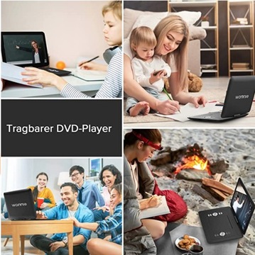 Портативный 17-дюймовый DVD-плеер, поворотный USB/SD