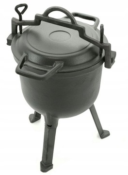 KOCIOŁEK EMALIOWANY 8L Pokrywa 2w1 PATELNIA Grill