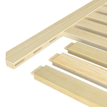 Кровать на мезониновой деревянной койке N03 Bleached Oak 80x190