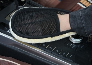 Rękawica do mycia polerowania samochodu auta wełniana