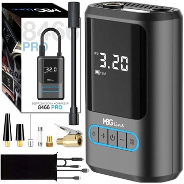 KOMPRESOR Samochodowy Rowerowy Pompka Powerbank 4000mAh 30l/min 10bar 2.7m