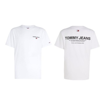 TOMMY HILFIGER KOSZULKA MĘSKA T-SHIRT TJM CLASSIC LINEAR BACK BIAŁA r.L