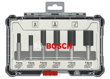 BOSCH ZESTAW 6 FREZÓW DO DREWNA CHWYT 8mm