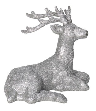 БОЛЬШОЙ ОЛЕНЬ ЛЕЖАЩИЙ С БЛЕСКАМИ ФИГУРКА ДЛЯ ПЛАТЬЯ