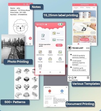 Термопринтер Phomemo M02PRO для фотографий, наклеек, этикеток, 300 точек на дюйм, 15–53 мм