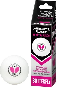 BUTTERFLY Мячи для настольного тенниса для пинг-понга белые *** 3 шт.