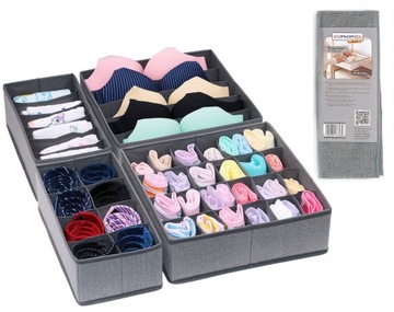 ГАРДЕРОБНЫЙ ОРГАНАЙЗЕР С 24 ЧАСТЯМИ, СЕРЫЙ