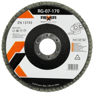 TARCZA ŚCIERNA ŚCIERNICA LISTKOWA K60 125 MM 10 SZTUK